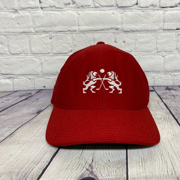Royal Mayfair Golf Hat Cap Adult Stretch Fit L/XL Red Embroidered Logo Polyester - Picture 5 of 9